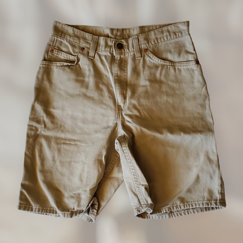 Mens 560 Loose Fit Tan Jean Shorts, Size 30, Vintage 1998